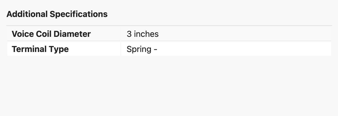 Specifications Part 6