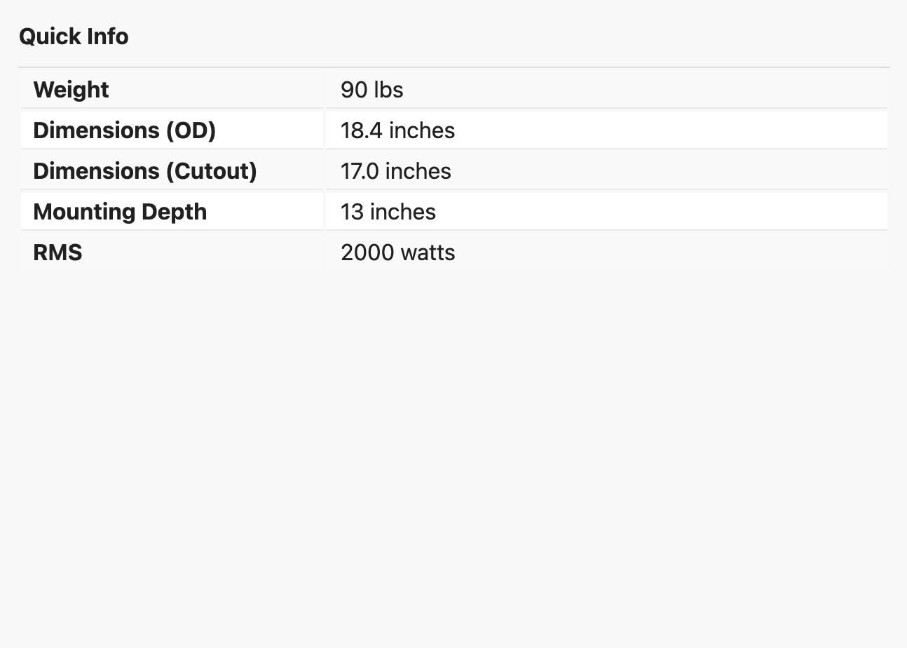 Specifications Part 1