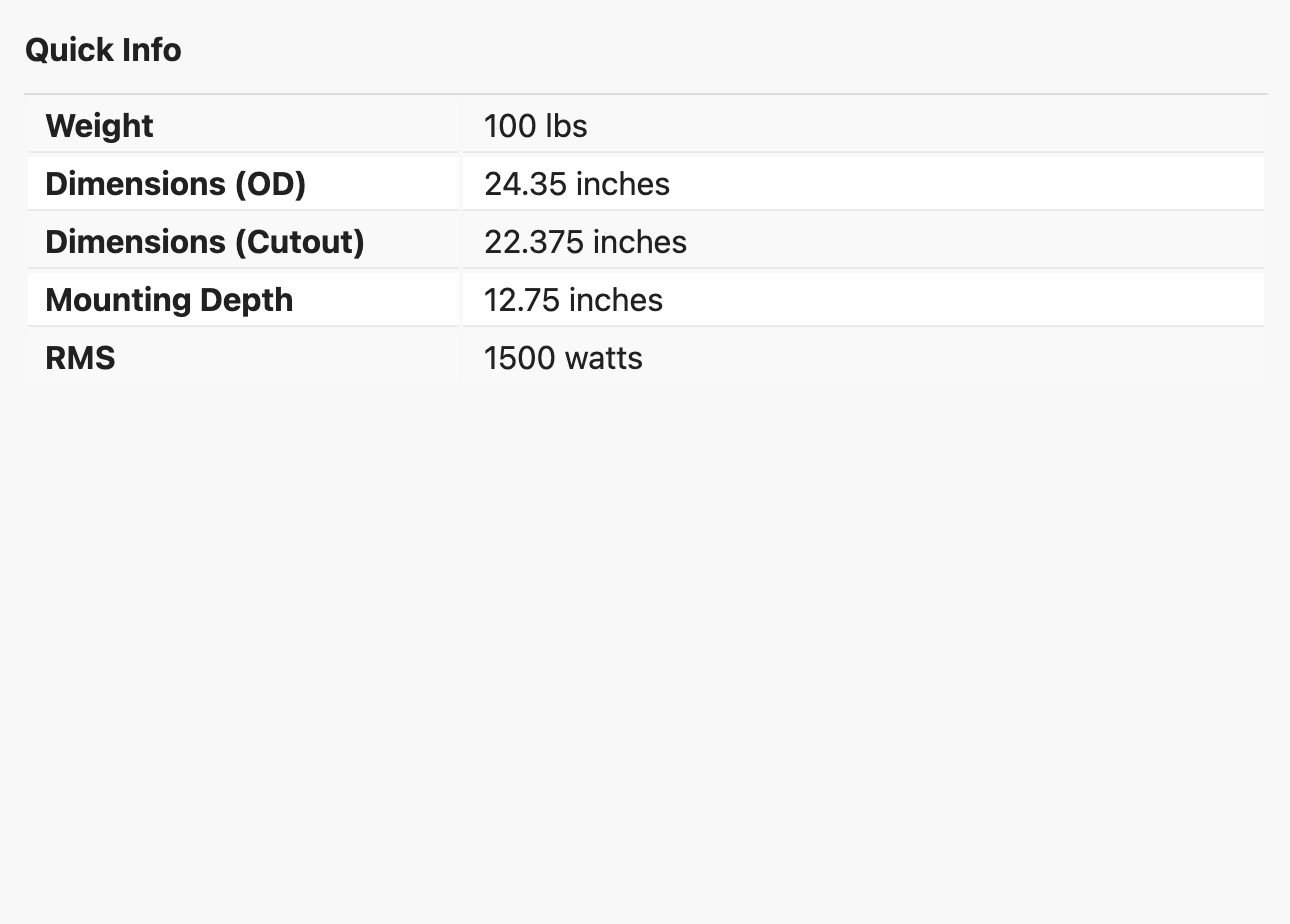 Specifications Part 1